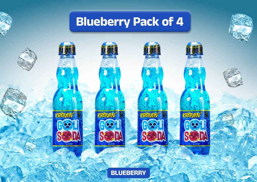 Blueberry Goli Soda (Pack of 4 - 300ml Each)