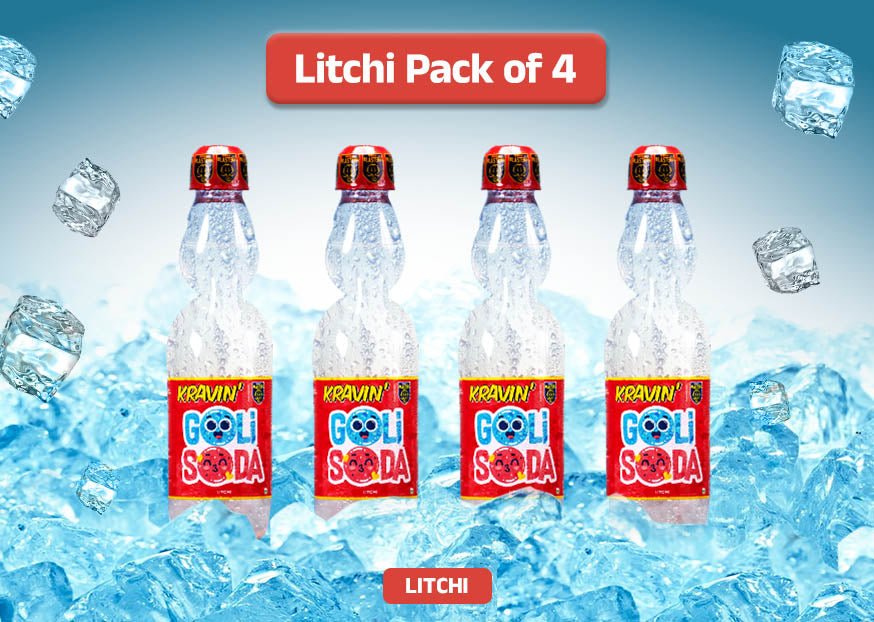 Litchi Goli Soda (Pack of 4 - 300ml Each)